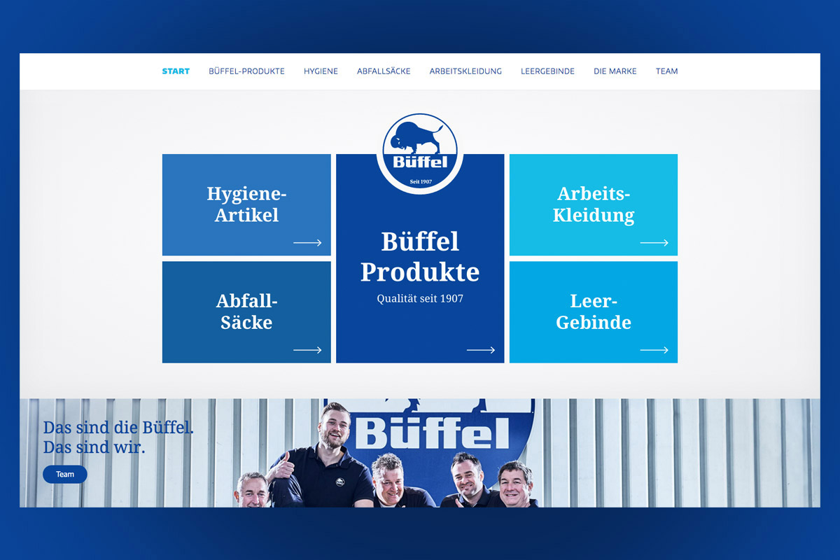 Büffel / Website Relaunch, Redesign, Responsive Webdesign, SEO Onpage | Kunde: WILLY FAIGLE GMBH | © WERBE&form, Werbeagentur in Vorarlberg