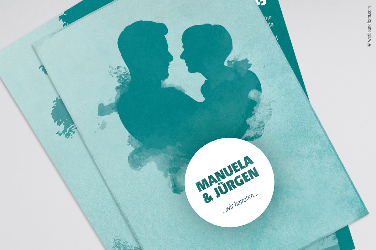 Hochzeitskarten, Einladungskarten, Layout & Print-Design | Kunde: Manuela und Jürgen | © WERBE&form, Werbeagentur in Vorarlberg