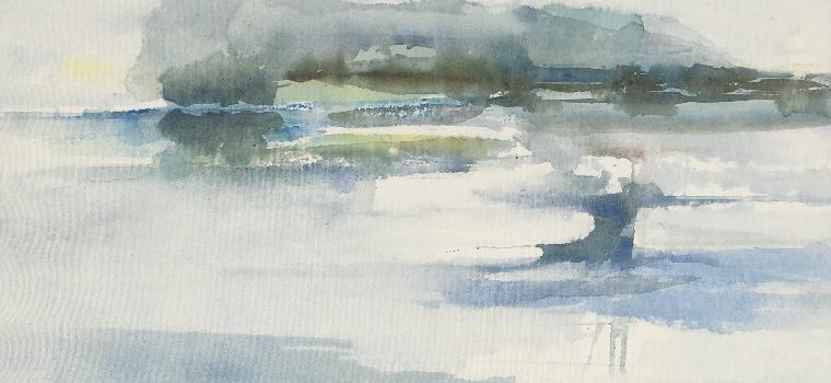 Lago di Trasimeno Aquarell auf Leinwand | 1998 | Lothar Märk